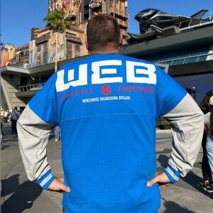 Disneyland Marvel WEB Spirit Jersey Spider-Man Long Sleeve T-Shirt Size XS